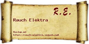 Rauch Elektra névjegykártya